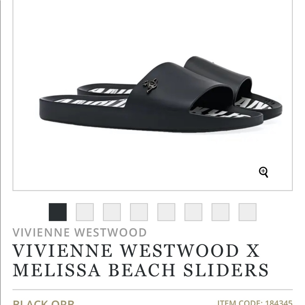 Vivian Westwood x Melissa black slides